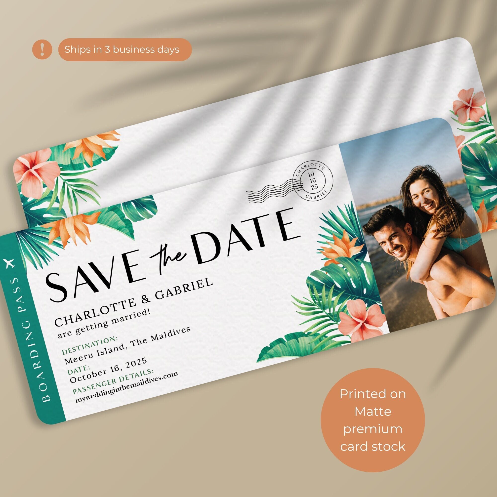 Save The Date With Exotic Plants Sticker