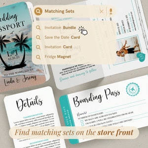 Beach Boarding Pass Save the Date in Matte Cardstock perfect for a Destination wedding beach wedding Travel Wedding QR Code Couple Picture image 8