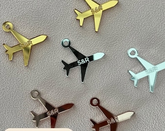 Engraved Airplane Charms for Destination Wedding Invitations, made of Acrylic