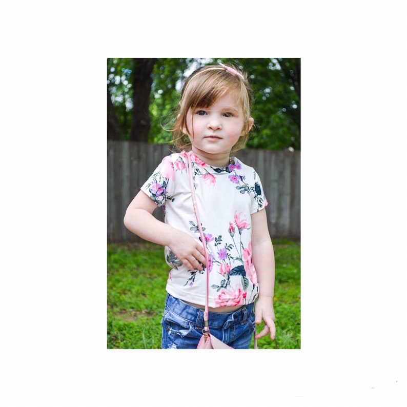 floral top toddler floral tee pink floral top newborn-toddler toddler floral top Floral tunic floral tee toddler tunic summer top
