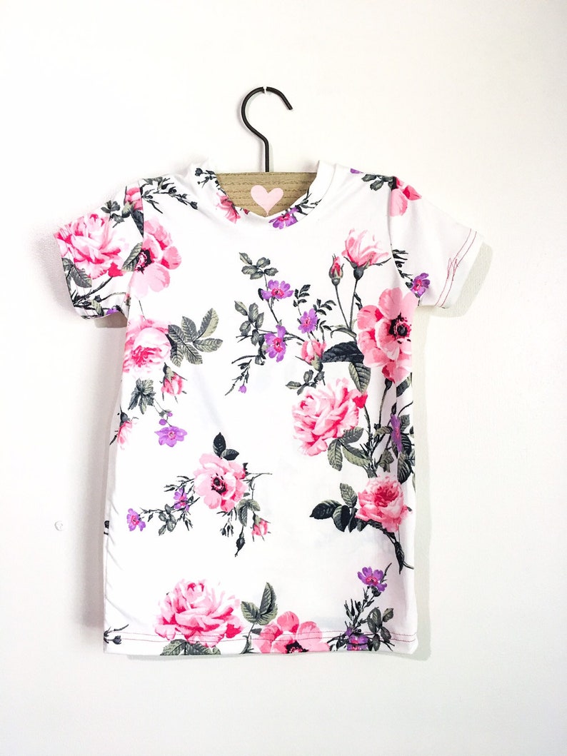 floral top toddler floral tee pink floral top newborn-toddler toddler floral top Floral tunic floral tee toddler tunic summer top