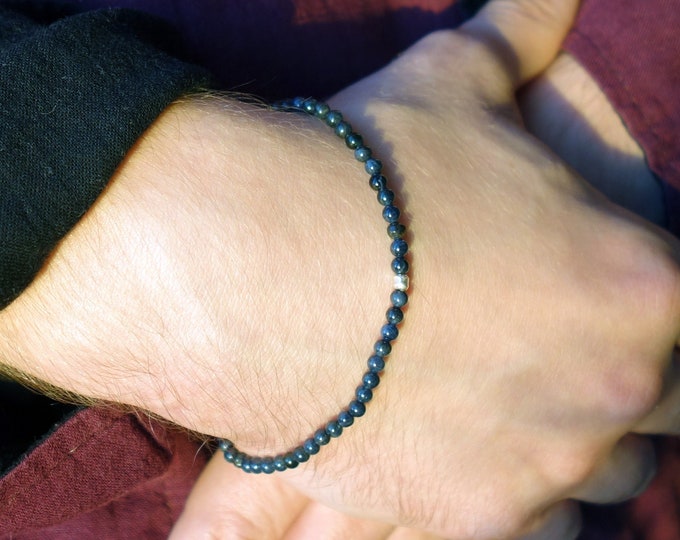 Sapphire Jewelry gift, Blue sapphire bracelet, sapphire mens bracelet, bracelet for men, genuine sapphire bracelet with sterling silver