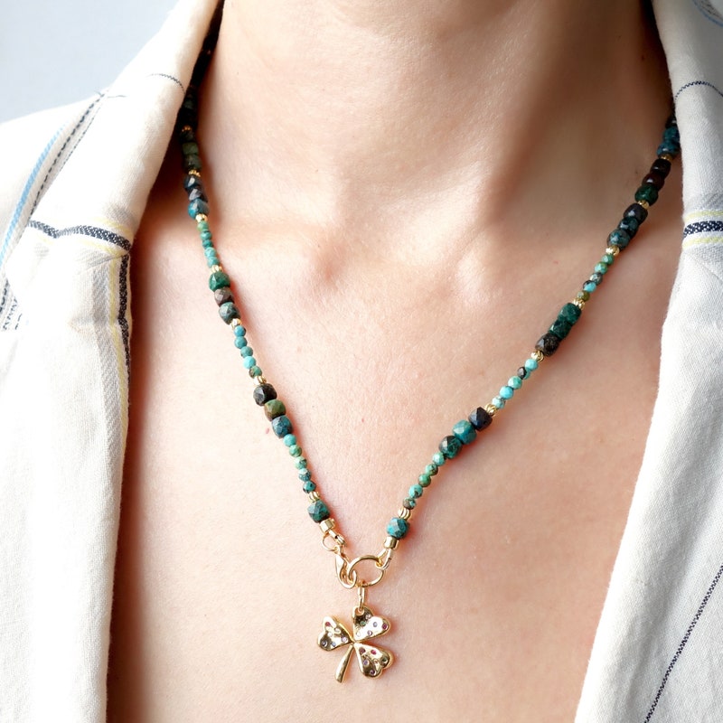 Large Chrysocola Butterfly Necklace