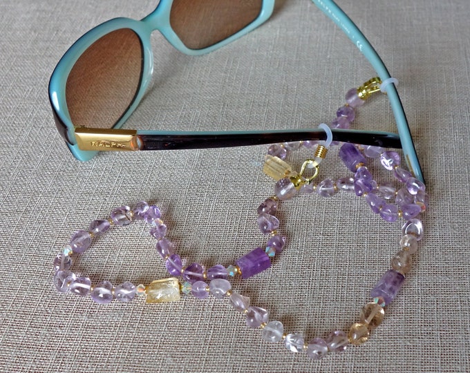 Face Mask Chain/ Gemstones Sunglasses / Eyeglasses Chain, Eyeglass Necklace with Ametrine, Ametrine Chain, Facemask Necklace
