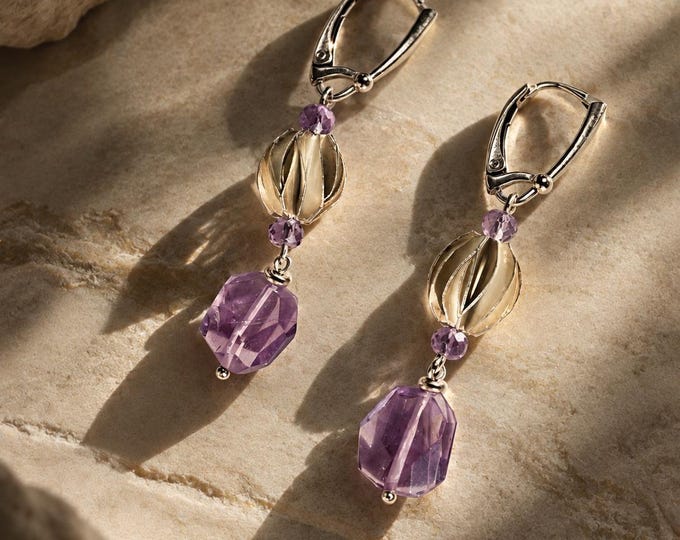Amethyst Earrings sterling silver, purple stone earring, Sterling silver earrings, genuine amethyst earrings, amethyst jewelry