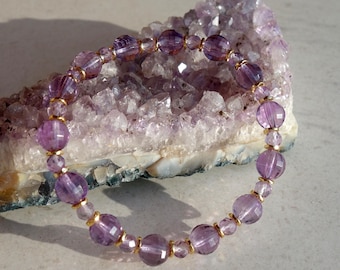 Amethyst Bracelet, Amethyst Bracelet Jewelry gift, Gemstone bracelet with amethyst faceted beads, Natural amethyst bracelet