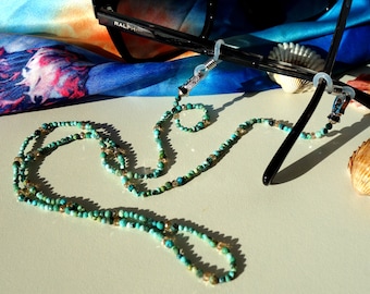 Turquoise Gemstones Sunglasses / Eyeglasses Chain, Eyeglass Necklace with Turquoise, Sunglasses chain - necklace - bracelet in one