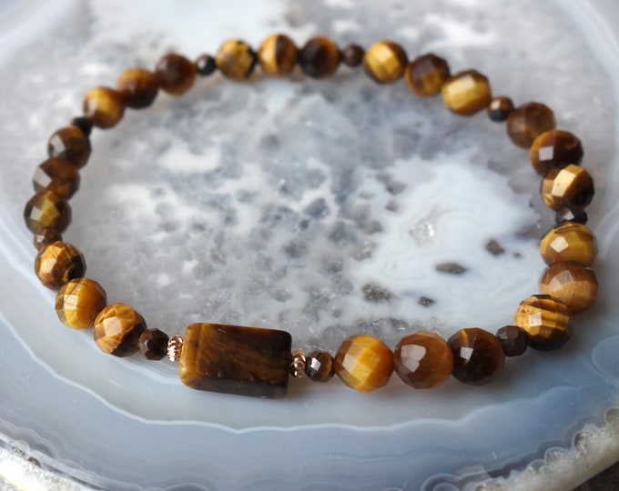 Tiger's Eye Bracelet, tiger eye bracelet, bracelet with tigers eye beads
