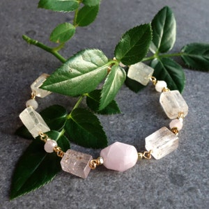 Genuine Kunzite Bracelet, Kunzite bracelet, kunzite jewelry, natural kunzite bangle, kunzite beads