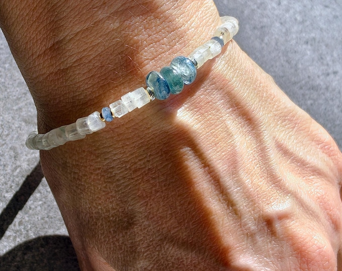 Moonstone and Kyanite Bracelet
