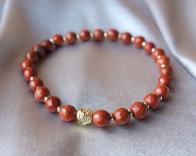 Red Jasper bracelet, red bracelet, unisex bracelet, healing bracelet,