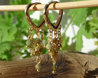 Green garnet earrings, genuine Grossular Garnet earrings, Grossular earrings, Green earrings
