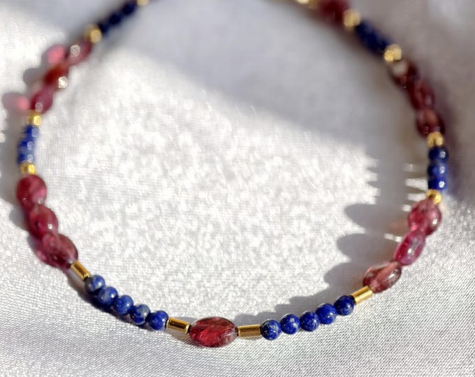 Lapis Lazuli & Red Spinel Bracelet