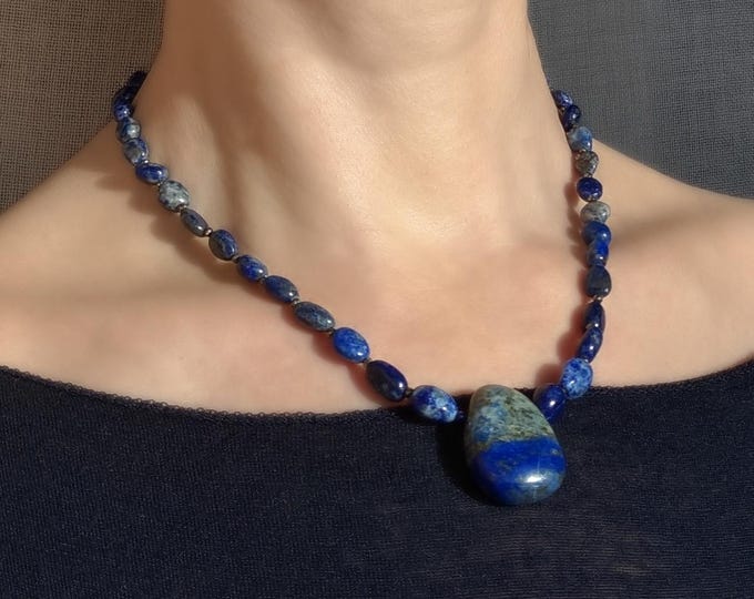 Lapis Lazuli and Pyrite Statement Necklace