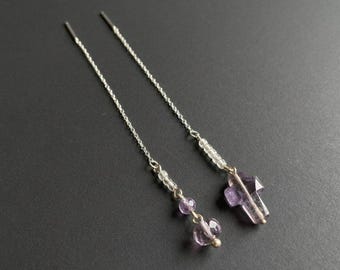 Ametrine and Topaz Asymmetrical Earrings
