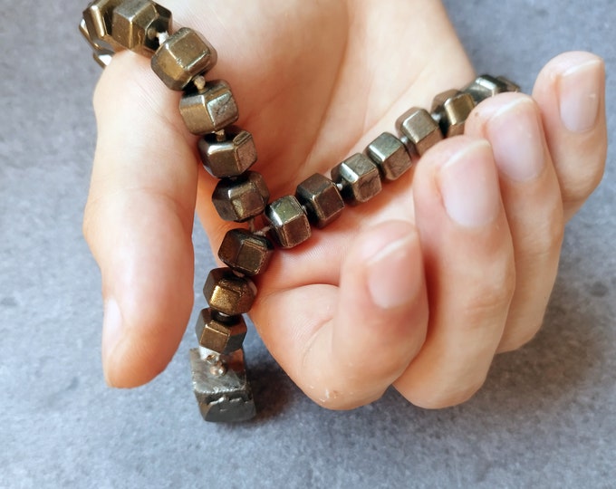 Pyrite Rosary, Traditional Rosary With Pyrite Stone, 30 Beads Pyrite Rosary, Black Rosary, Rosary 30 Prayer Beads