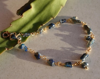 Natural Blue Opal Bracelet, opal Jewelry gift, Black Opal bracelet, Fire opal bracelet, Chain opal bracelet