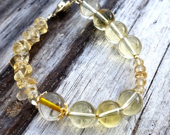 Citrine Bracelet, Citrine Bracelet Jewelry gift, Gemstone bracelet with genuine citrine, Natural crystal bracelet, 10mm citrine