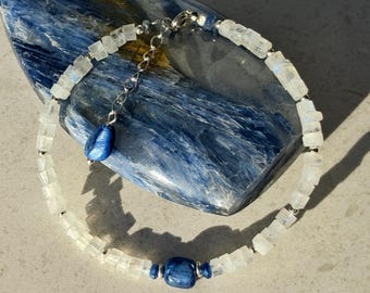 Moonstone and Kyanite Bracelet