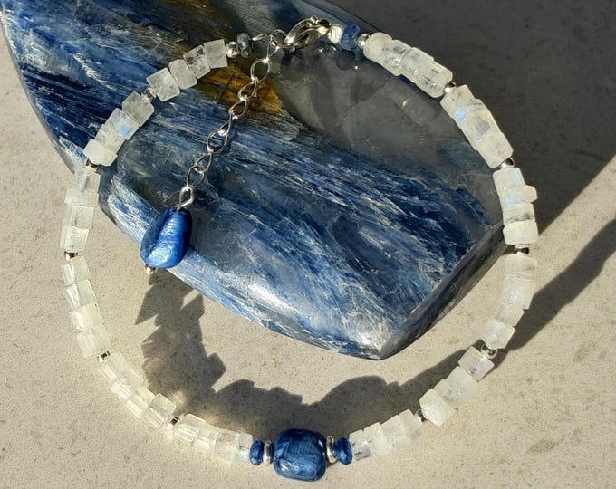Moonstone and Kyanite Bracelet