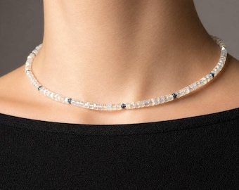 Moonstone Choker with Kyanite