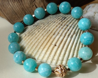 Amazonite Bracelet, Amazonite Jewelry gift, amazonite stone, fashion jewelry birthday gifts for girlfriend, Calming Blue Gemstone Jewelry