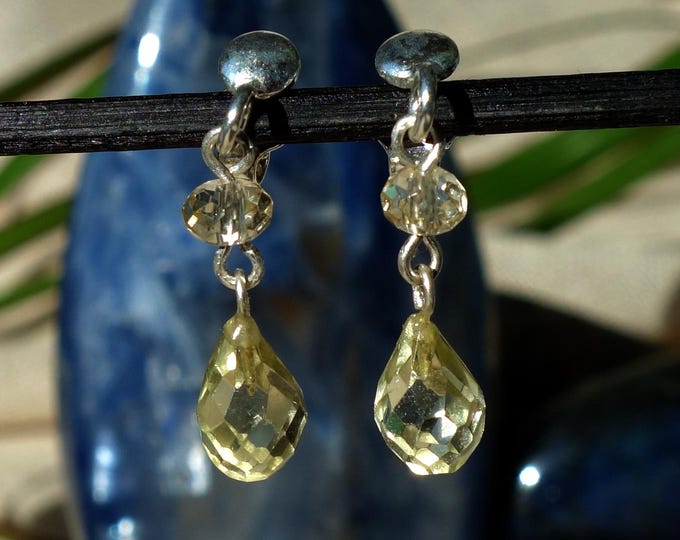 Citrine sterling silver earrings, yellow earrings, gemstone earrings, genuine citrine earrings, citrine drop earrings, yellow stone earrings