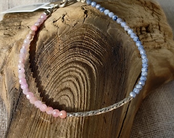 Sapphire and Ruby Bracelet, Sapphire Jewelry gift, Ruby Jewelry bracelet, Thin Bracelet, Faceted gemstone, bracelet with 925 Silver
