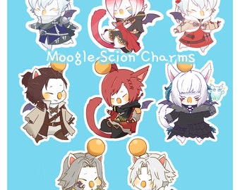 FFXIV Moogle Scion Companions Glitter Epoxy Keychains *new additions!!*