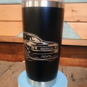 Challenger Design Tumbler. 2 sizes/3 colors. Laser Engraved, Powder Coated, Stainless Steel. Free Shipping.