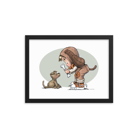 Give a dog a Bone - Framed Art Print