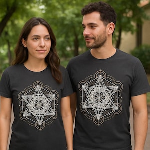Spiritual Geometry Unisex Softstyle T-Shirt, Mandala Art Tee, Meditation Wear, Yoga, 100% ring spun cotton, sacred geomotry