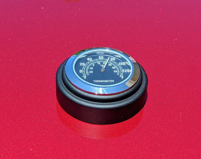 Stickon Black Mini Thermometer With Black Powder Coated Cncmachined