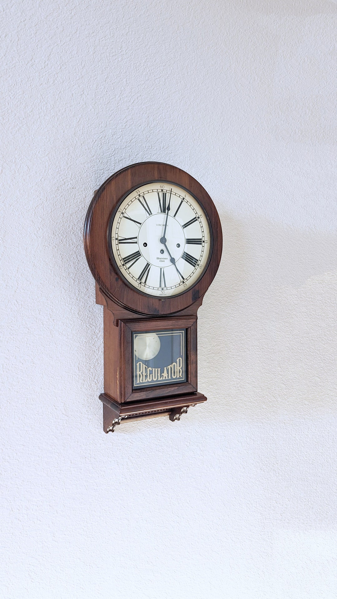 Vintage Verichron Westminster Chime Schoolhouse Regulator Wall Etsy UK