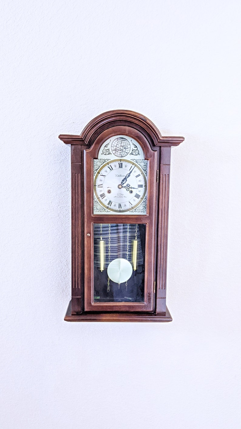 Vintage / Antique Waltham 31 day chiming Pendulum wall clock Etsy