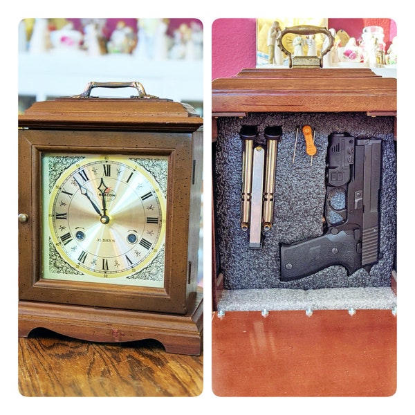 Concealed Handgun Safe, Storage Clock, Concealment Furniture, Functioning Clock, Secure Pistol Case, Hidden Jewelry Box, Secret Storage