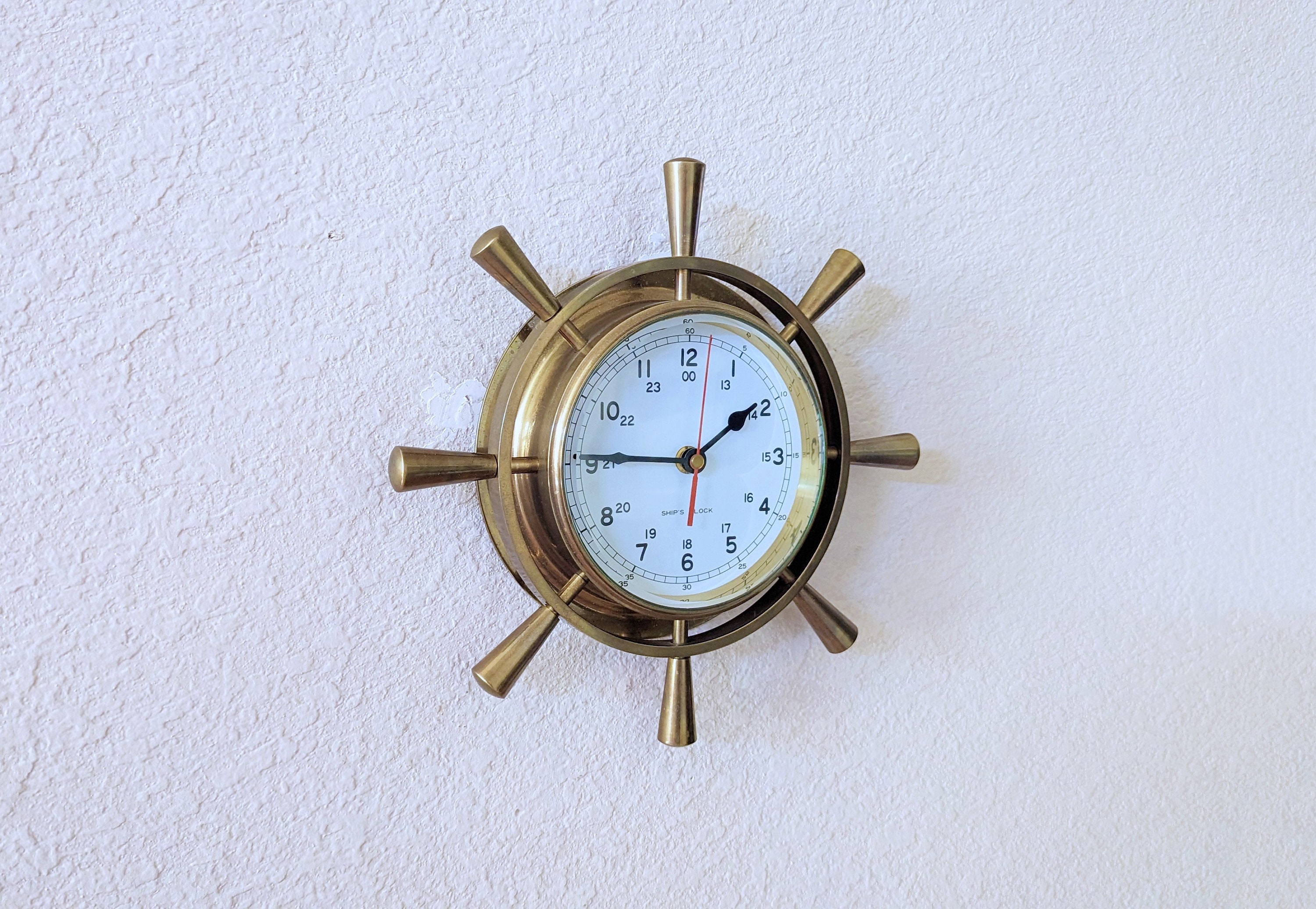 9 inch Antique Brass Nautical Porthole Clock with Franklin Murphy's Analog  Beautiful Clock Face Maritime Decor Antique Brass Best for Gift Home Office