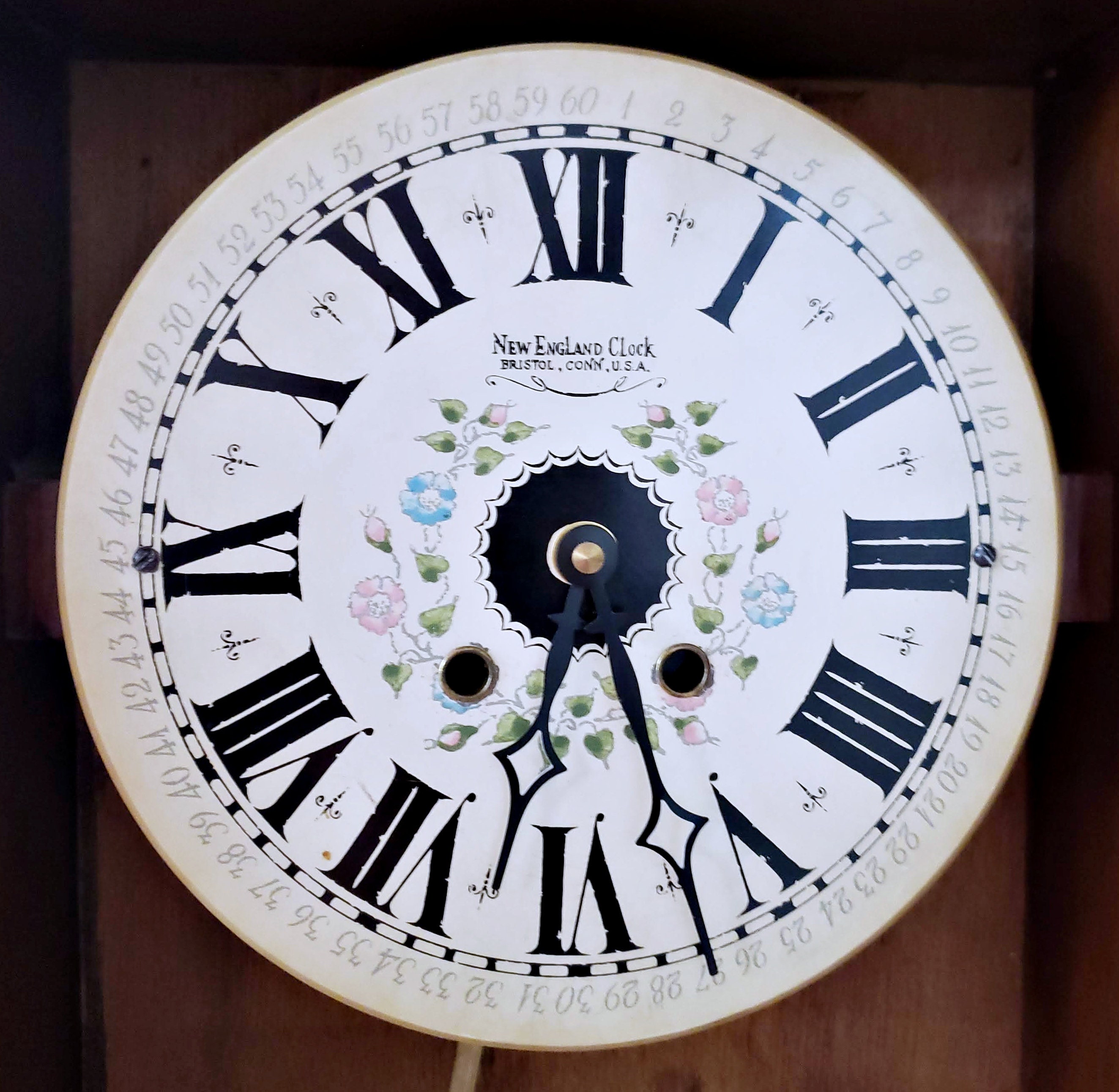 Vintage New England Clock Co. Regulator Pendulum Wall Clock