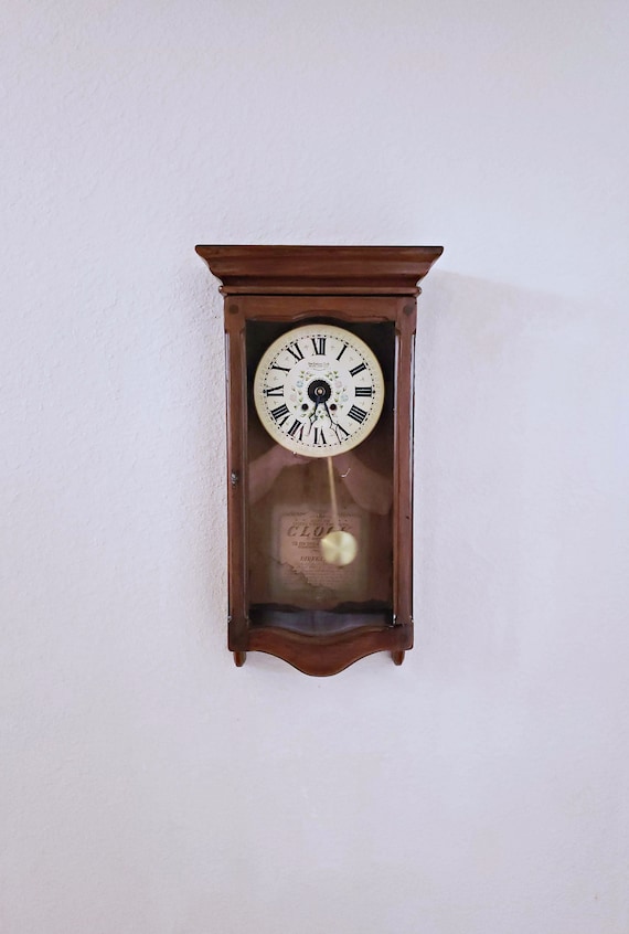 Vintage New England Clock Co. Regulator Pendulum Wall Clock