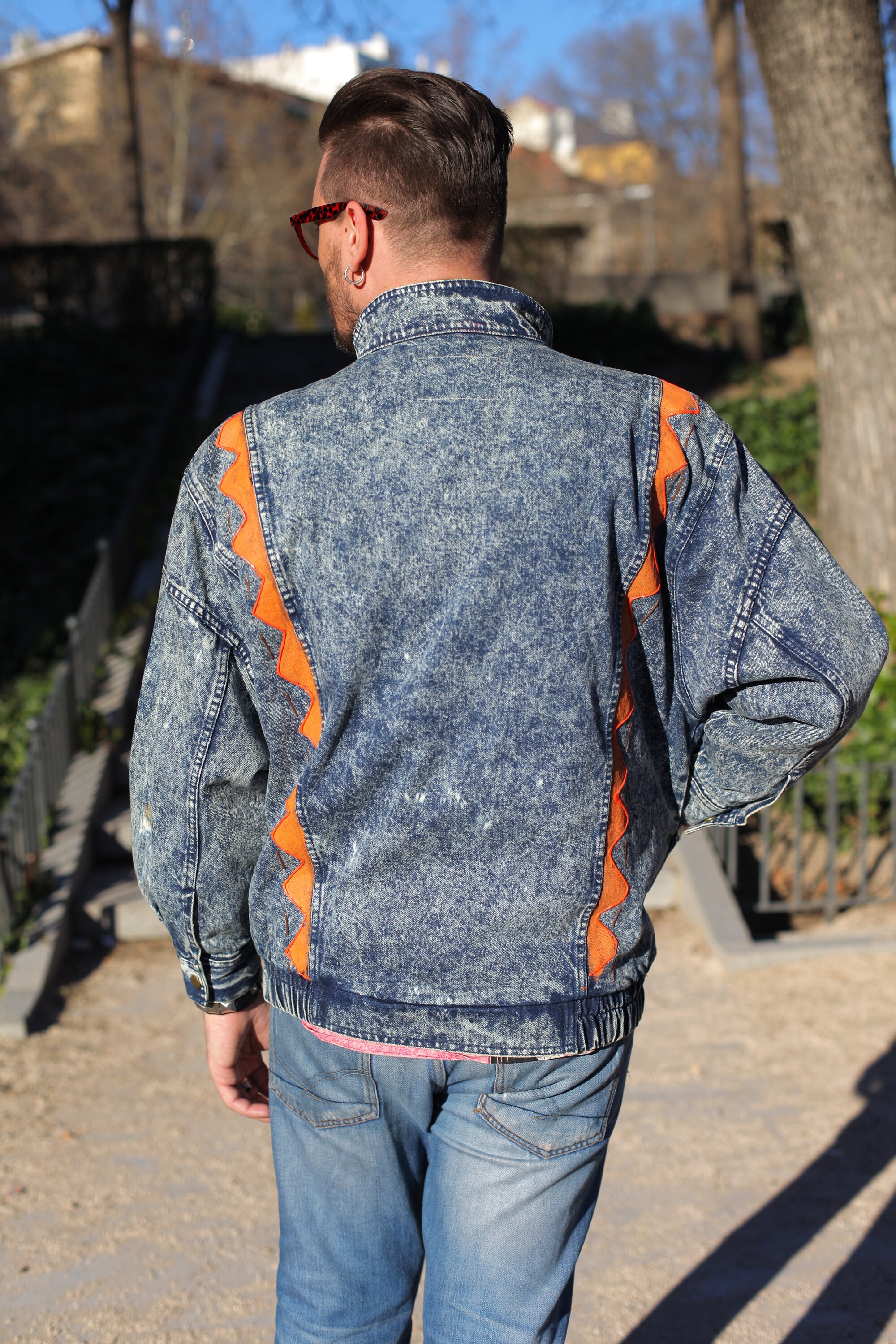 apt Ups Centralisere Men Acid Wash Vintage Denim Jacket - Etsy