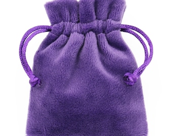 Trimming Shop 10pcs Small Velvet Drawstring Bags – 7x9cm, Purple, Jewelry Pouches & Wedding Favor Bags