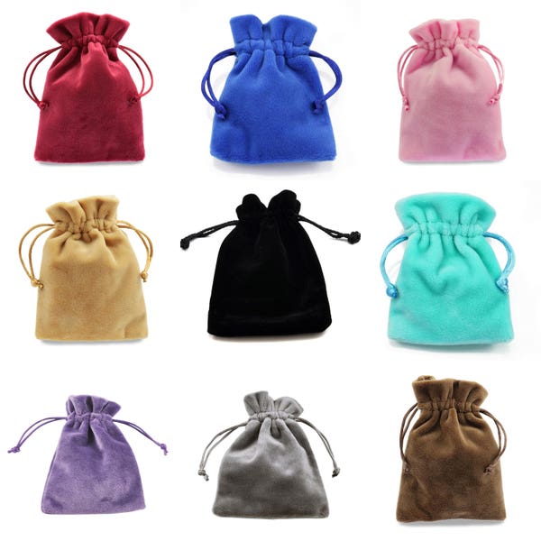 Jewellery pouches 10cm x 14cm  , Velvet pouches drawstring Gift Bags Thick Soft High Quality - (3.9" x 5.5")