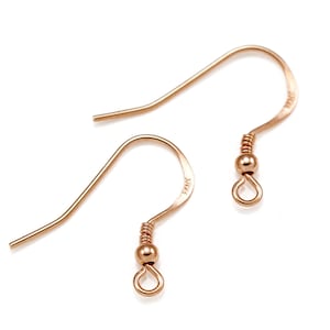 Rose Gold Vermeil 925 Sterling Silver French Earring Wires Hooks Jewellery Findings