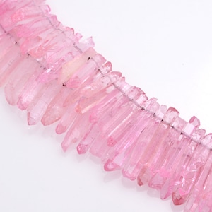 10 pcs  Raw Druzy Quartz  Shard Flame Aura Crystal Stick Gemstone Beads