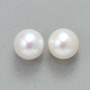 AA+ 10-11mm 11-12mm round pearls, white loose pearls, half drilled hole  pearl beads, lustrous genuine freshwater round fine pearls FLR1012-M