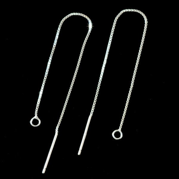 Genuine 925 Sterling Silver Pull through Chain Earring Threaders Jewellery Findings 70mm