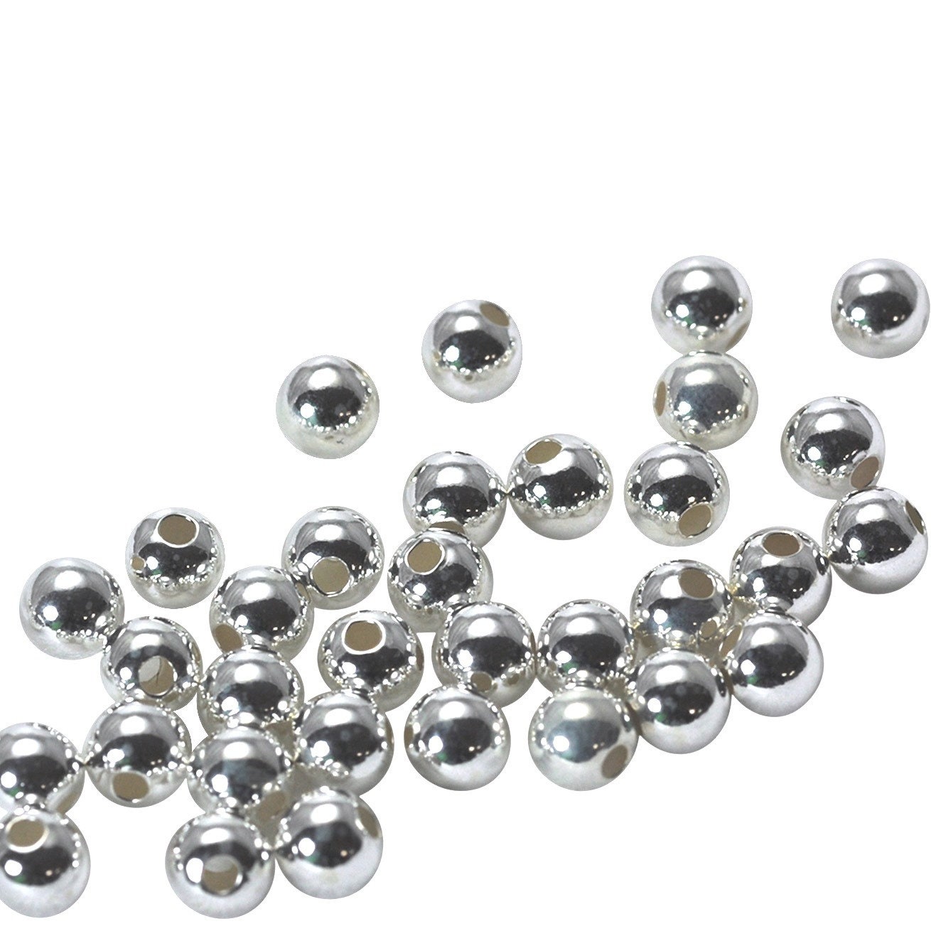 5 Pcs Bag of 8 mm Sterling Silver Seamless Round Beads