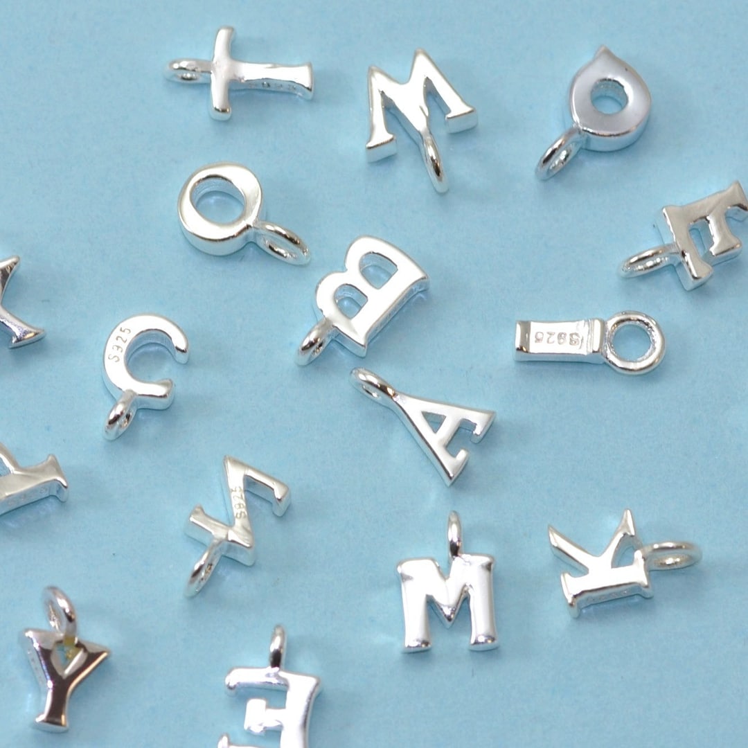 Choose Your Letters and Quantity Sterling Silver Letter Charms 8