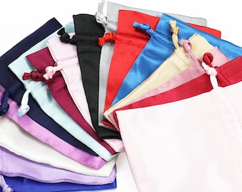 Satin Drawstring Pouch: Silky Wedding Favor Gift Bag (10 cm x 14 cm)