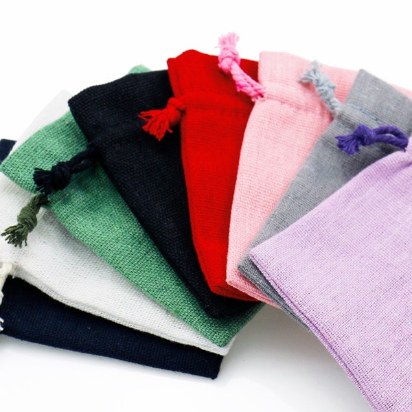 10 cm x 14 cm Cotton Linen Drawstring Gift Bags Jewellery Pouches High Quality Wholesale